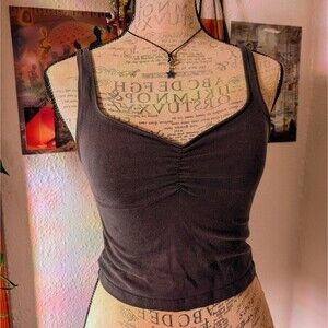 American Eagle Y2k Sweetheart Gray Crop Top